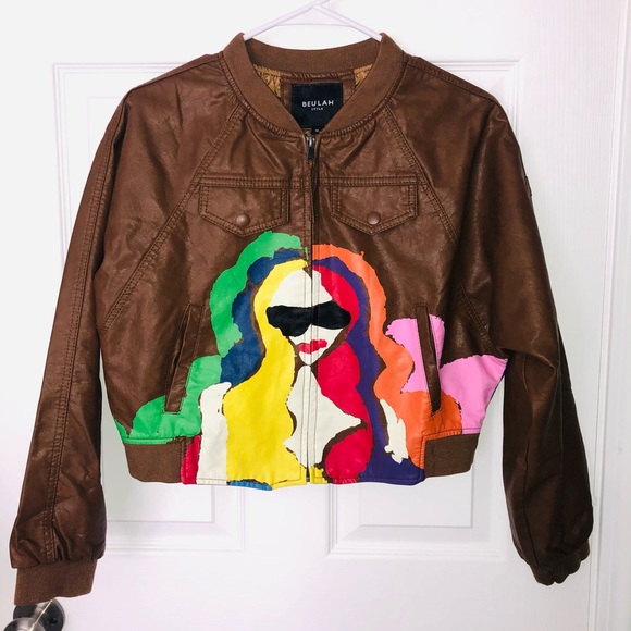 Beulah Jackets & Blazers - Beulah Style brown faux leather jacket